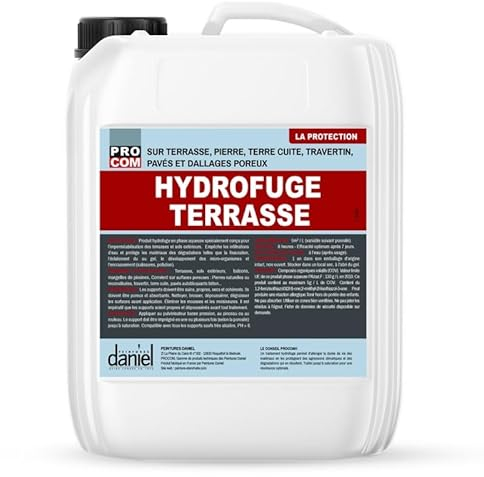Hydrofuge terrasse incolore, imperméabilisation travertin, pierre naturelle, terre cuite, béton, dalles, pavés PROCOM 1 litre