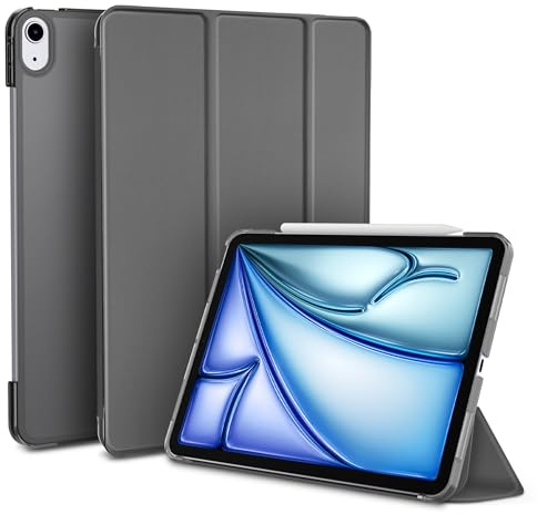 EasyAcc Fodral för iPad Air 11 Tum M2 (2024), iPad Air 5:e/ 4:e (2022/2020 Modeller, 10.9 Tums), Slim Stativ Hård Baksida Skal Case Smart fodral (Rymdgrå)