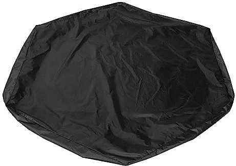 Couverture de bac à Sable hexagonale 140x120x20cm, Pare-Soleil, Couverture de Jouets de Sable pour bac à Sable, Couverture de Piscine avec Cordon de Serrage pour Jardin extérieur (Noir)