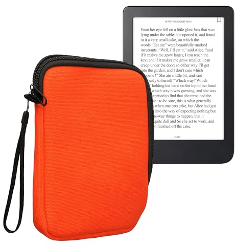 kwmobile Funda Universal para E-Book - Estuche de Tela de Lona con Cierre de Cremallera para Libro Electrónico de 7 Pulgadas - Bolsa Protectora para Ebook con Correa de Mano