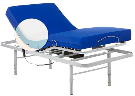Geriafy - Letto Elettrico Ortopedico Regolabile in Altezza, Materasso Memory Foam Professional V3, Fodera Impermeabile (90x190 cm)