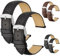 EOAMGO Uhrenarmband 22mm 20mm Leder, Uhrenarmbänder für Herren Damen, Uhrband Herrenuhr Lederarmband, 2 Stück Watch Strap，Armband Uhr Lederarmband (Schwarz, 22mm)