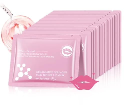 Lippenmaske Pad 16pcs, Niacinamid Kristall Lip Mask, Feuchtigkeitsspendende Lippenpflege Set, Lippen Maske für Lippenpflege, Verbesserung der Hautpflege Lippen, Reduziert Lippenfalten
