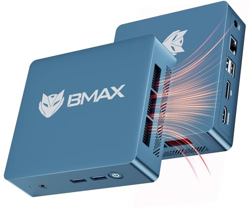 BMAX Ufficio Mini PC Win 11 Pro Intel 5205U (supera N4000, fino a 1,9 GHz), 8 GB DDR4 256 GB NVMe SSD, Mini computer desktop espandibile fino a 64 GB DDR4/2 TB SSD, DP HDMI 4K, WiFi/BT/RJ45