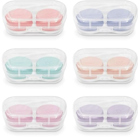 Xanthelle Estuche para Lentes de Contacto, 6 Unidades Portátil para Viaje y Uso Diario, Estuche Protector para Almacenamiento de Lentes Blandos