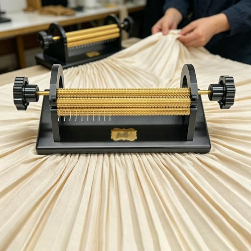 24/32 raders enkelmaskin, smockveckmaskin, justerbar bredd, 0,5 cm nålavstånd, med trådlåda och nålar, för kostym- och hantverkssömnad (32rows)