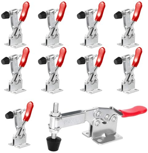 yivom 10er Set Kniehebelspanner GH-201-B Horizontaler Schnellspanner kniehebelspanner Schnellspanner Klein für Schweißen,Maschinenbetrieb,Zimmerei, 198Lbs Fassungsvermögen