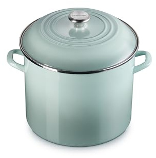 Le Creuset Enamel on Steel Traditional Stockpot, 16 qt., Sea Salt with Stainless Steel Knob