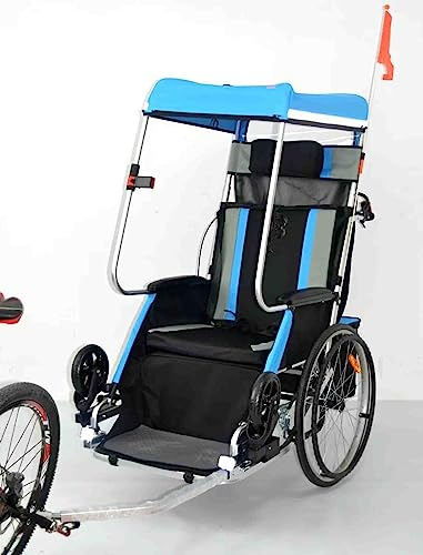Bicycle Trailer Adult Wheelchair Bicycle Aluminum Alloy Rear Trailer Shock Absorption Comfortable Tractor Multifunctional Cart