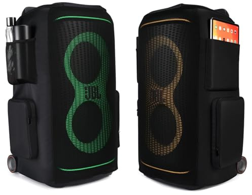 Hzycwgone Etui de Protection Housse pour JBL PartyBox 520 Enceinte Portable | Sacoche Anti-Poussière avec Pochette pour Microphone & Accessoires, pour Protection à Domicile, Extérieur et Voyage, Noir