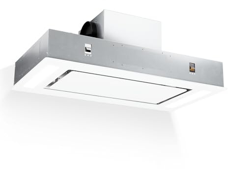 Klarstein extractor hood, quiet extractor fan, under-cabinet hood, with filter, built-in 90 cm, 230 W, 620 m³/h, exhaust air/recirculation, white