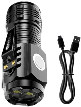 Mini Torcia Elettrica | Luce Tascabile Ricaricabile | Mini Torcia A LED | Luce Impermeabile Brillante Ricaricabile | Per Il Campeggio, L'escursionismo, La Corsa, La Sopravvivenza, Il Lavoro Notturno A