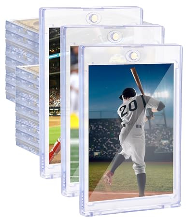 25 Pezzi 35PT Porta Carte Magnetiche da Collezione, Custodie per Carte Standard Yugioh Carte Sport, Carte da Lettere e TCG Top Loads