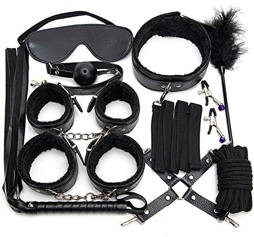 10 piezas Sex Herramientas Debajo de la cama Rest raint Sistema Slave S & M fesseln SM Bondage Kit (Negro)