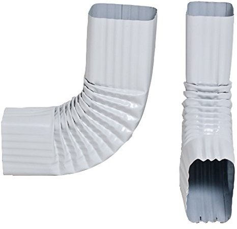 Codos de canalón de bajante de 2 x 3 y 3 x 4. Elige entre 30, 45, 75, 90 grados (90 grados, estilo B, 2 x 3, blanco brillante bajo)