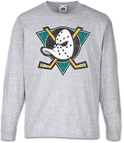 Urban Backwoods Ducks Hockey Kinder Kids Mädchen Jungen Langarm T-Shirt Grau Größe 8 Jahre