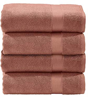 DONE Deluxe Handtücher 4er Set Zwirnfrotier Weich Hautfreundlich 100% Baumwolle Desert Sand 50x100cm, 550gr/m²