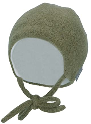 Sterntaler Baby Jungen Beanie Baby Beanie Melange Mütze - Beanie Baby - aus Strickfleece mit Ohrenklappen und Bindeband - dunkelgrün, 39