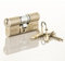 TS007 3 Star British Standard Insurance Approved Euro Lock. Anti Snap Police Preferred Product. Satin Nickel Finish with 3 Keys. 3 Star Euro Cylinder. (40mm Internal x 55mm External (95mm Total))