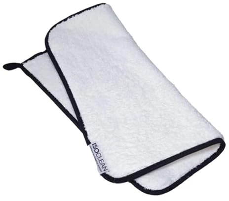 Isoclean Microfibre Towel, Absorbant Soft Fabric Towel for Makeup Brush Cleaning with Reinforced Edges, Machine Washable and Reusable for Delicate Makeup Brushes, 40cmx40cm, Large