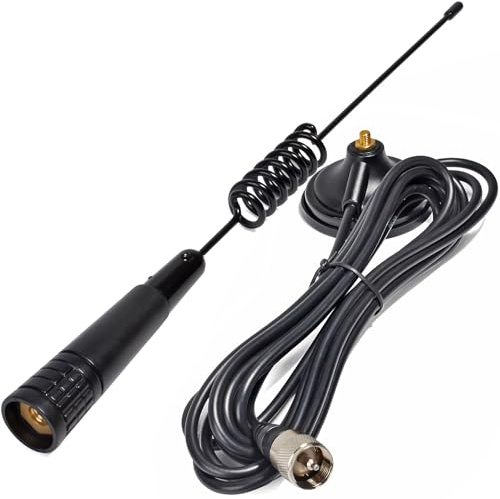 HYS CB Antena Con 27 MHz Soporte Magnético Compatible Con Cobra Midland Uniden Maxon - Portátil CB Radio Móvil y Escáner (PL259) | Antena compatible con radio CB portátil Cobra Midland Uniden Maxon, radio móvil, escáner de radio