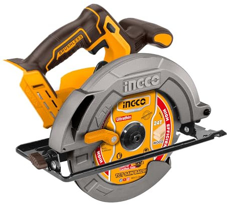 INGCO 185mm Circular Saw 20V Cordless Brushless Circular Saw (Body Only) 4800RPM with 1Pcs Saw Blade CSLI1851