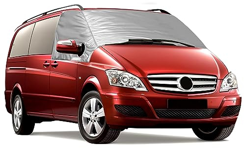 Cubierta del Parabrisas Compatible con Mercedes Benz Vito II W639 2003-2014, Parasol Ventana Delantera, 100% Opaco, Bloquea Los Rayos UV, Protector de Parabrisas Delantera Resistente Intemperie
