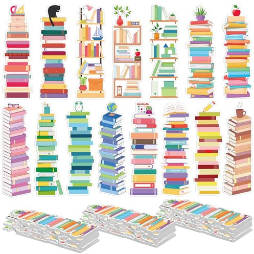 Kolldenn 150 Pcs Book Tracker Bookmarks Bulk 6.3 x 1.97 Inch Bookshelf Love to Read Bookmarks Paper Tracking Double Sided Reading Page Markers for Back to School Reading Lover(Book)