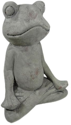 Generisch Meditation Yoga Frosch 20 x 14 x 9 cm Steinguss Frog Tier Figur Deko GTT J205
