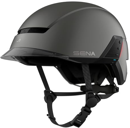 Sena U1 E-Bike Smart Fahrradhelm mit Mesh 2.0 Intercom (Mattgrau, M)