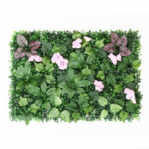 Panel de pared para plantas artificiales que mejora la privacidad, 40 x 60 cm, vegetación para jardines y patios (C)