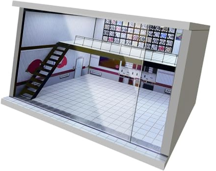 CoudarTitie Vitrine de Garage à L'échelle 1/64, 1/36 et 1/32 avec éclairage LED pour Parking de Voitures Miniatures. , C