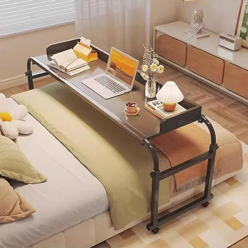mesa de cama Mesa for computadora portátil Altura Ajustable 65-95 cm Mesa sobre Cama con Ruedas Estación de Trabajo for computadora Mesa sobre Cama Mesa con Soporte for Comedor de Trabajo en casa(Blac