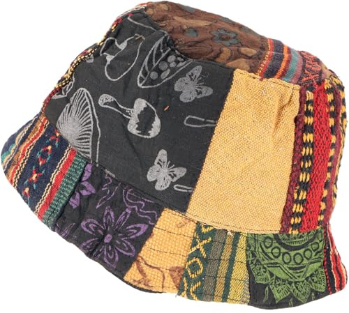GURU SHOP Sommarhatt, lapptäcke slapphatt, fiskarhatt, solhatt – blå, män/kvinnor, senap, one size