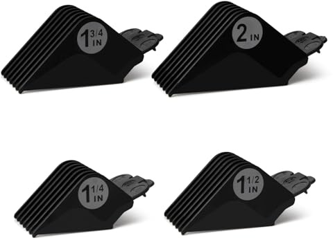 Wowteam Trimmer Aufsätze Aufsteckkamm für Wahl Haarschneidemaschine 16 14 12 10, für Clipper und Babyliss FX870, 4 Stück Set für mehrere Größen Universal 1.25„, 1.5“,1.75„,2“, Schwarz