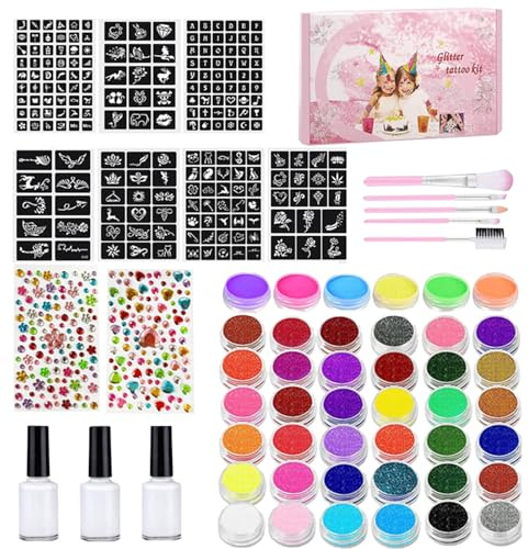 Mwqpgyh Kit di pittura per il viso, lavabile e professionale, set di pennelli per il trucco, stencil per cosplay, compleanno, festa dei bambini, celebrazioni teatrali, Natale