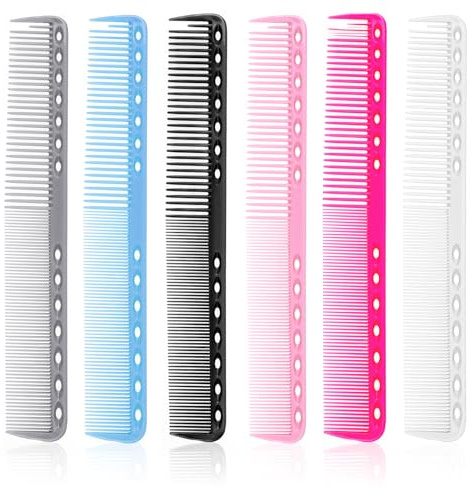 6 PCS Barber Combs Professional Fine Cutting Combs for Hair Stylist Comb Heat Resistant Carbon Fiber Salon Hairdressing Comb for Salon Stylist and Fine Tooth