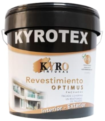 KYRO PINTURAS - Revestimiento de fachadas KYROTEX OPTIMUS 10 AÑOS, Pintura Carta de colores - 4L (Blanco)