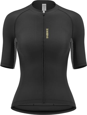 INBIKE Radtrikot Damen Kurzarm Sommer Atmungsaktiv Schnelltrocknend Fahrradtrikot mit Mesh Enges Rennrad Trikot MTB Shirt mit Anti-Rutsch Saum für Radsport Farrad E-Bike