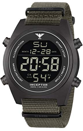 KHS Inceptor Black Steel Digital KHS.INCBSD.NSGO mit Natoband steingrau-Oliv