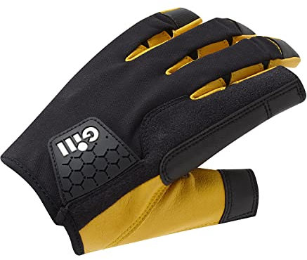 Gill Professionelle Segelhandschuhe – Lange Finger und offener Daumen für Segeln, Paddeln und Brettsport, Kajak oder Windsurfen für Unisex, Schwarz, X-Klein