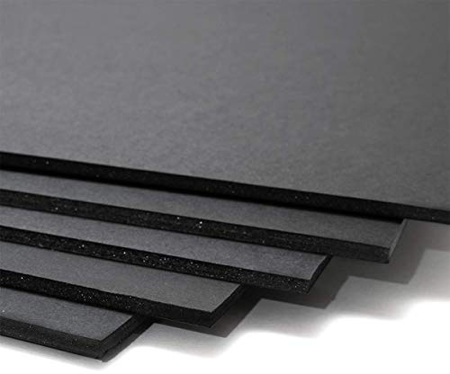 Materia Prima Leichtschaumplatte Modellbau, Schilder, Träger – Schaumstoffplatte zum Basteln, leicht zu schneiden Polystyrolplatte, Foamboard Kapa Platte (Schwarz, 100x70 cm, 5 mm, 2 Stück). 2 PACK