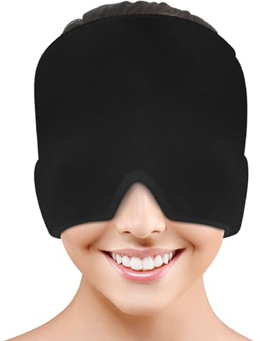 Máscara para Migrañas, Sombrero de Hielo para Migrañas, Migraña Gorro de Gel, Gorro de Gel Para Alivio de Dolor de Cabeza Reutilizable Gorro Alivio Migraña Antifaz Dolor de Cabeza Tensional