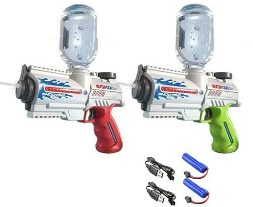 PEBBLE HUG Electric Water Gun 1X Rechargeable Water Pistols For Kids & Adults, Up To 26ft Long Range, Automatic Water Gun, Toy With Water Bottles For Outdoor Summer, Assorted Colours