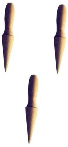 Amosfun 3pcs Wooden Ice-Cone Mould Non-Stick Pastry Moulds for Waffle Cones Ice Cream Making Tool