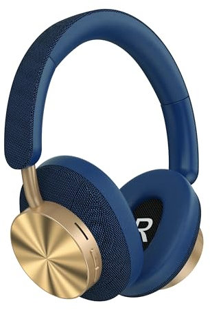 Next Destination Auriculares Inalámbricos de Diadema Bluetooth 5.3, Bajo Potente, Batería 40H, Ajustables, Deportivo, Cancelación de Ruido, Cascos Supraaurales Wireless Headphones Over-Ear Azul