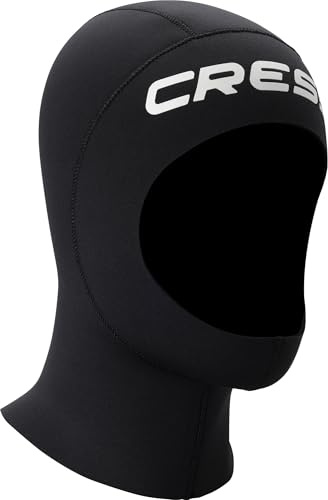 Cressi Resilient Hood 3mm XL - Unisex Kopfhauben aus 3 mm dickem doppelt gefüttertem Neopren, ideal zum Tauchen, Schnorcheln und Wassersport, Schwarz, XL