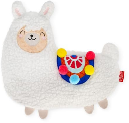 Legami - Warm Cuddles, Thermokissen aus Leinen, getrocknete Lavendelblüten, Polyester und Baumwolle, Gebt dir Relax, Llama Motiv, 29 x 26,5 cm, Weiß
