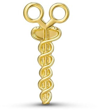 XUXINYCS Spilla da chirurgo con forbici caduceo, semplice da bavero, per medici e infermieri, Misura unica, Metallo