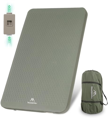 Self Inflating Camping Mat Double with Electric Pump, 10 CM Inflatable Camping Mattress Foam Sleeping Mats Camping Roll, Easy To Inflate And Deflate Sleepin Mat, for Indoor Outdoor, Tent, Hiking